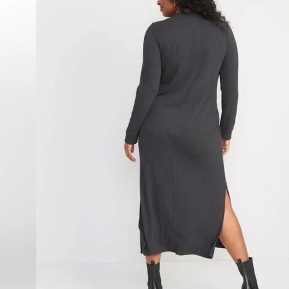 Old Navy Women Plus Rib Knit maxi dress, Long Sleeves, Slits on the side, SZ 4X - Picture 3 of 5